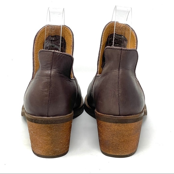 Latigo Anthropologie Kick Booties 6 Brown Leather Woven Western Ankle Boots - Picture 7 of 10